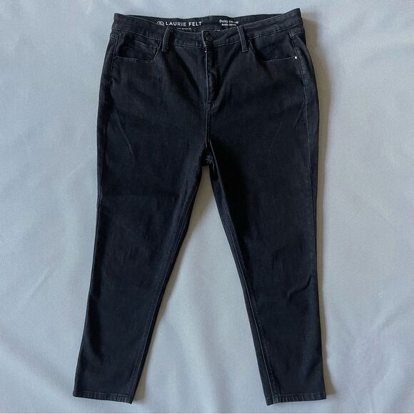 Laurie Felt Los Angeles Black Daisy Denim Ankle Skinny Jeans Women’s Size 18WP - Picture 11 of 11